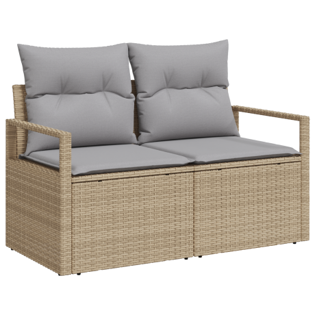 vidaXL Bankstel 3 pcs Beige poly rattan afbeelding3 - 1