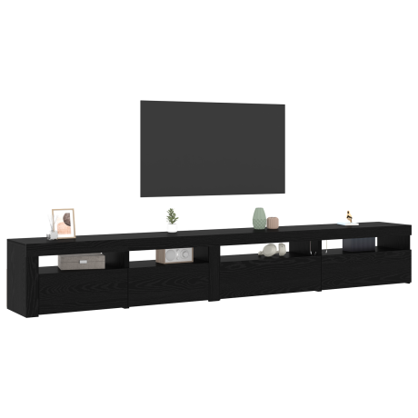 vidaXL 3-delige TV Meubel Set met LED Verlichting Zwart Eiken Gefabriceerd Hout afbeelding3 - 1