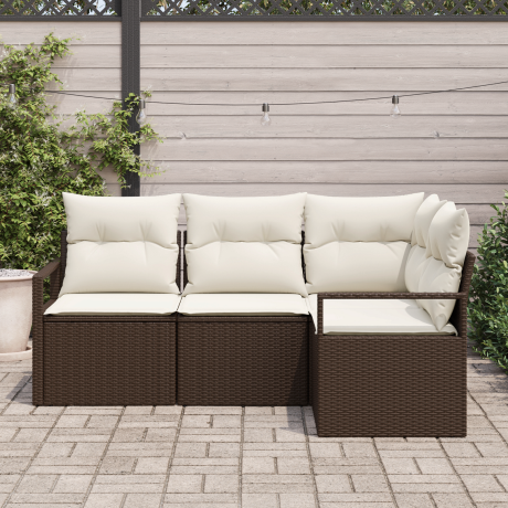 vidaXL Bankstel 4 pcs Bruin poly rattan afbeelding3 - 1