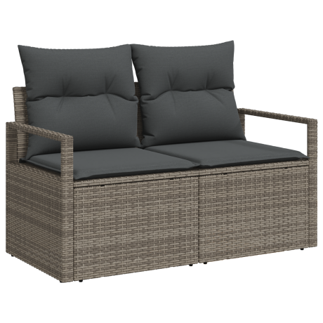 vidaXL Bankstel met kussen 5 pcs Grijs poly rattan afbeelding3 - 1