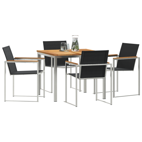 vidaXL Tuin eettafelset 5 pcs Bruin Massief Teakhout afbeelding3 - 1