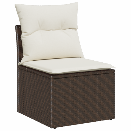 vidaXL Tuin Sofa Set met opslag 6 pcs Bruin en Crème poly rattan afbeelding3 - 1