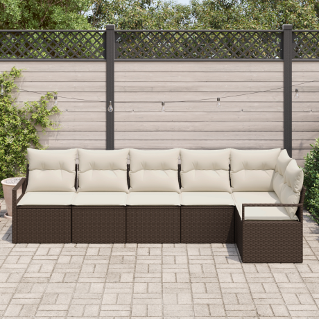 vidaXL Bankstel 6 pcs Bruin poly rattan afbeelding3 - 1