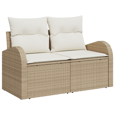 vidaXL Tuin Sofa Set met opslag 6 pcs Beige en Crème poly rattan afbeelding3 - 1