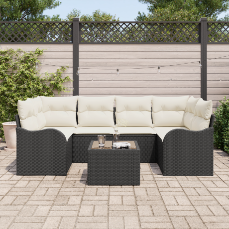 vidaXL Tuin Sofa Set Zwart 55 x 55 x 37 cm poly rattan afbeelding3 - 1