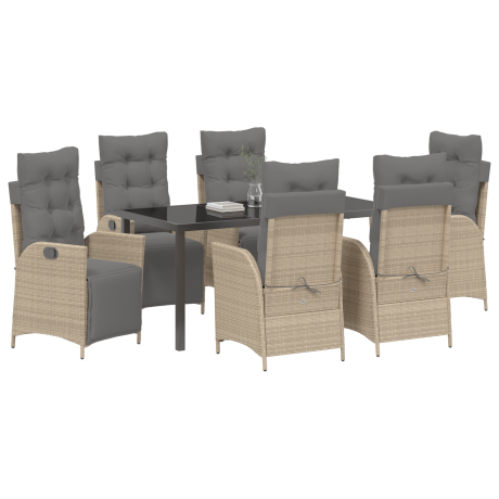 vidaXL 7-delige tuinset Beige Poly Rattan afbeelding3 - 1