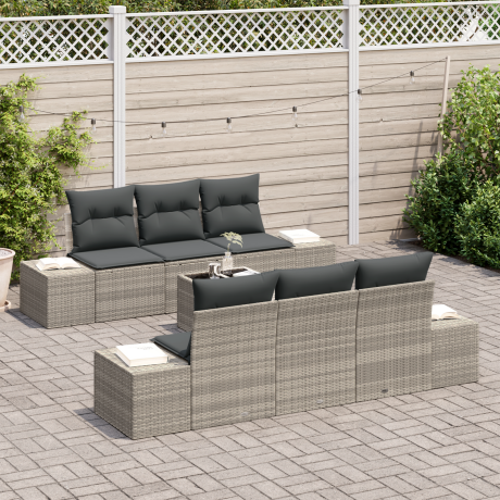 vidaXL Tuin Sofa Set 8 pcs Licht Grijs en Donker Grijs poly rattan afbeelding3 - 1