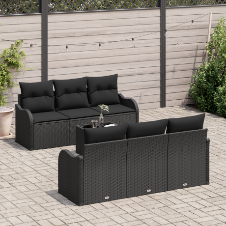 vidaXL Tuin Sofa Set Zwart 55 x 55 x 37 cm poly rattan afbeelding3 - 1