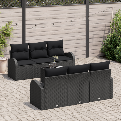 vidaXL Tuin Sofa Set Zwart 55 x 55 x 37 cm poly rattan afbeelding3 - 1