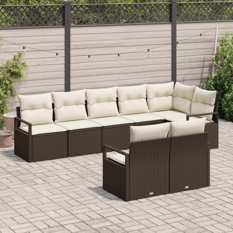 vidaXL Bankstel 8 pcs Bruin poly rattan afbeelding3 - 1