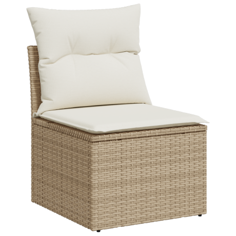 vidaXL Tuin Sofa Set 8 pcs Beige en Crème Poly rattan, staal en glas afbeelding3 - 1