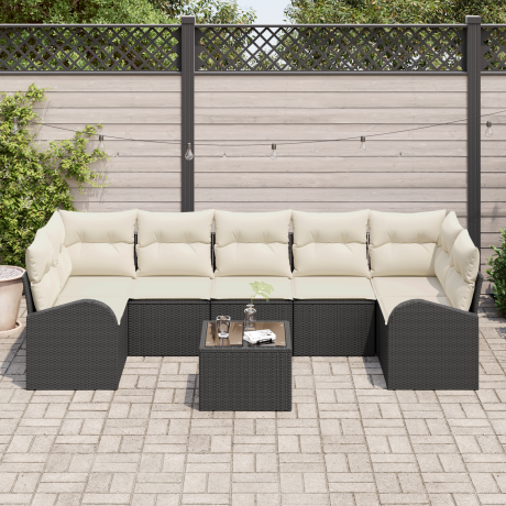 vidaXL Tuin Sofa Set Zwart 55 x 55 x 37 cm poly rattan afbeelding3 - 1