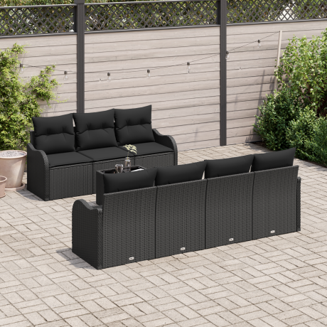 vidaXL Tuin Sofa Set Zwart 55 x 55 x 37 cm poly rattan afbeelding3 - 1