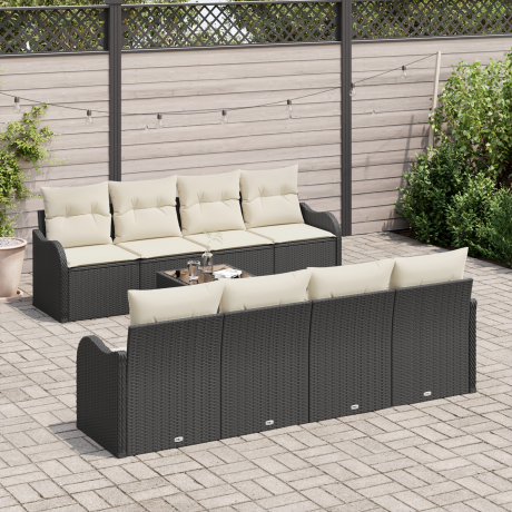 vidaXL Tuin Sofa Set Zwart 55 x 55 x 37 cm poly rattan afbeelding3 - 1