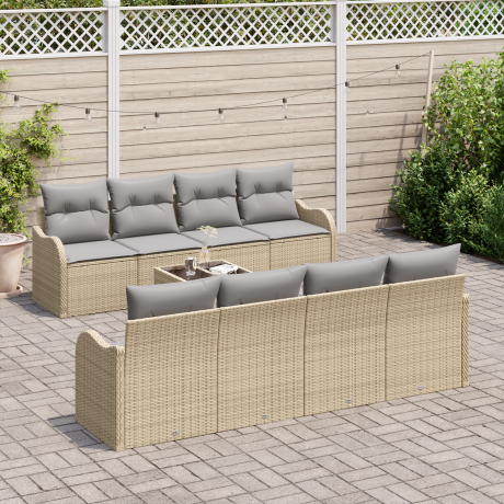 vidaXL Tuin Sofa Set Beige 55 x 55 x 37 cm poly rattan afbeelding3 - 1