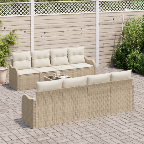 vidaXL Tuin Sofa Set Beige 55 x 55 x 37 cm poly rattan afbeelding3 - 1