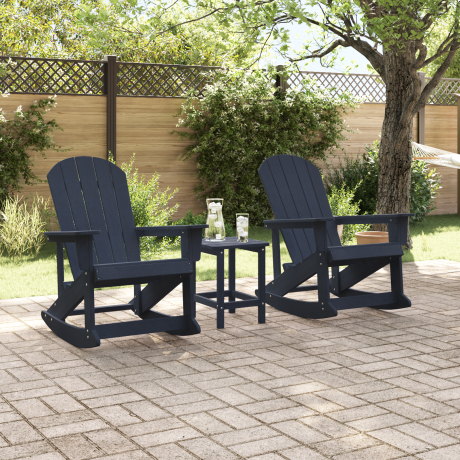 vidaXL Adirondack Schommeltjes 2 pcs Marineblauw HDPE afbeelding3 - 1