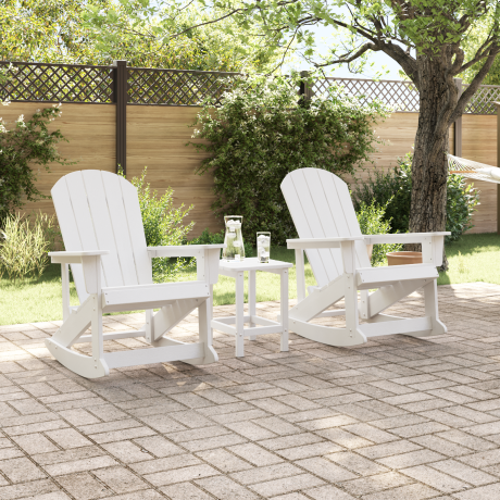 vidaXL Adirondack Schommeltjes 2 pcs Wit HDPE afbeelding3 - 1