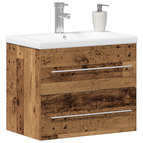 vidaXL Badkamertenk te kast 2 pcs Oud Hout Engineered Hout en Keramiek afbeelding3 - 1