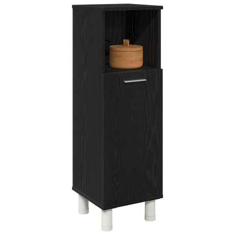 vidaXL Badkamerkast 30x30x95 cm bewerkt hout zwart eikenkleurig afbeelding3 - 1