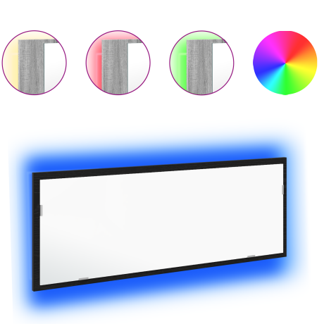 vidaXL Badkamerkast spiegel LED 100x8,5x37 cm bewerkt hout zwart eiken afbeelding3 - 1