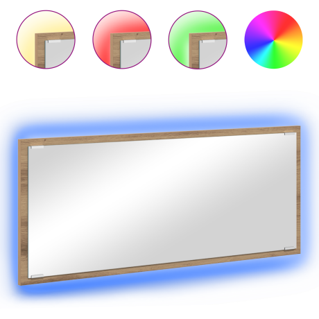 vidaXL Badkamerspiegel Artisan Eiken Bewerkt Hout, Glas 90 x 8.5 x 37 cm afbeelding3 - 1