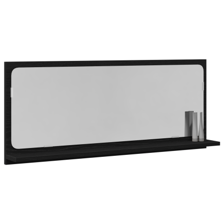 vidaXL Badkamerspiegel Zwart Eiken 90x10,5x37 cm Samengesteld Hout afbeelding3 - 1