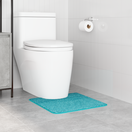 vidaXL Badmat U-vormig anti-slip 50x50 cm polypropeen turquoise afbeelding3 - 1