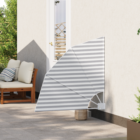 vidaXL Balkon Privacy Scherm Antraciet en wit 115 x 115 cm Stof afbeelding3 - 1