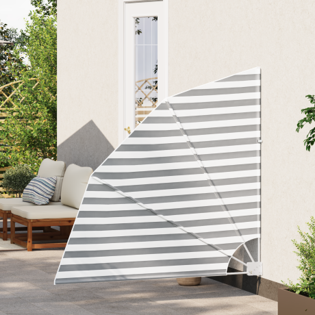 vidaXL Balkon Privacy Scherm Antraciet en wit 140 x 140 cm Stof afbeelding3 - 1