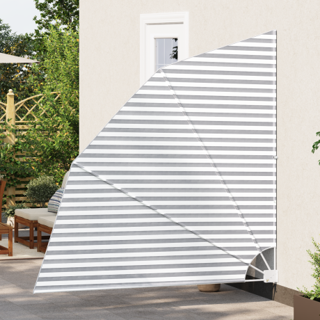 vidaXL Balkon Privacy Scherm Antraciet en wit 210 x 210 cm Stof afbeelding3 - 1