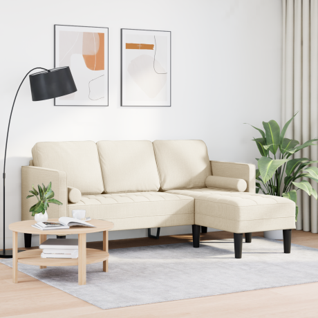 vidaXL Bank 3-zits L-vormig 160 cm linnen afbeelding3 - 1