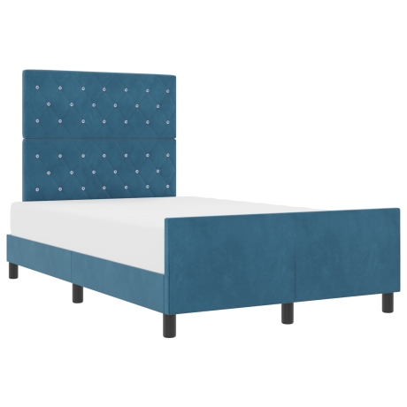 vidaXL Bedbank fluweel donkerblauw 120x200 cm afbeelding3 - 1