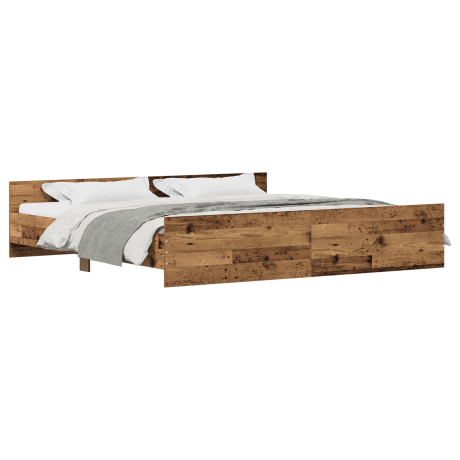 vidaXL Bedframe bewerkt hout oud houtkleurig 200x200 cm afbeelding3 - 1