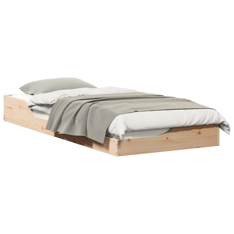 vidaXL Bedframe Bruin 100 x 210 cm Massief grenenhout afbeelding3 - 1