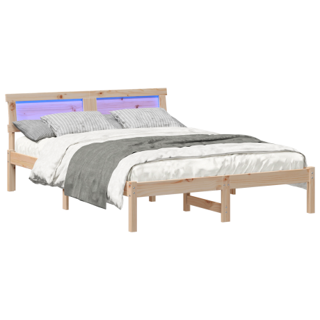 vidaXL Bedframe met hoofdeinde Bruin 120 x 200 cm Massief grenenhout afbeelding3 - 1