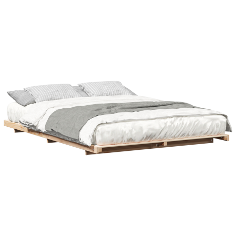 vidaXL Bedframe Bruin 140 x 220 cm Massief grenenhout afbeelding3 - 1