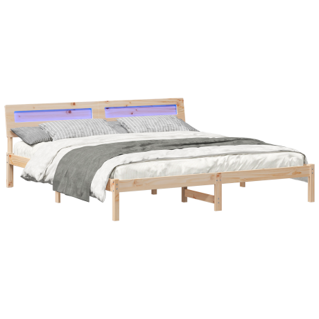 vidaXL Bedframe met hoofdeinde Bruin 180 x 200 cm Massief grenenhout afbeelding3 - 1