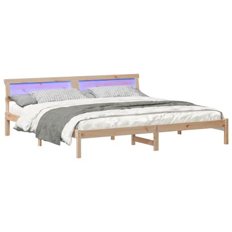 vidaXL Bedframe Bruin 200 x 200 cm Massief grenenhout afbeelding3 - 1
