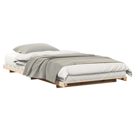 vidaXL Bedframe Bruin 75 x 190 cm Massief grenenhout afbeelding3 - 1