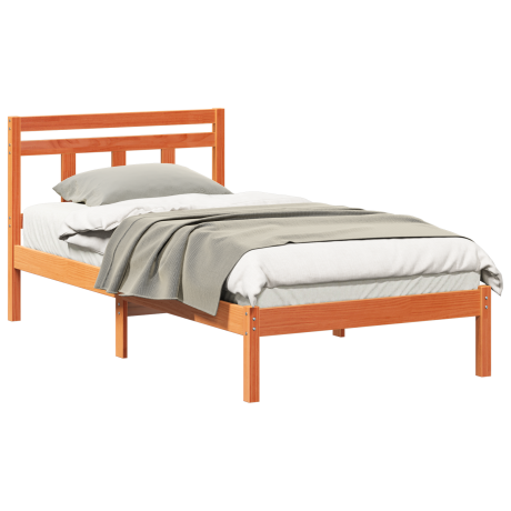 vidaXL Bedframe Bruin 90 x 200 cm Massief grenenhout afbeelding3 - 1
