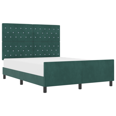 vidaXL Boxspringbed met hoofdeinde Donkergroen 140 x 190 cm Fluweel afbeelding3 - 1