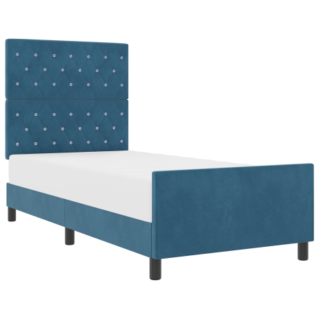 vidaXL Bedframe fluweel donkerblauw 90x200 cm afbeelding3 - 1