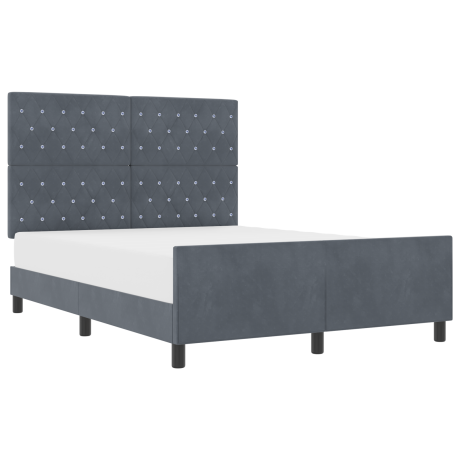 vidaXL Boxspringbed met hoofdeinde Donkergrijs 160 x 200 cm Fluweel afbeelding3 - 1