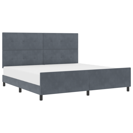 vidaXL Boxspringbed met hoofdeinde Donkergrijs 200 x 200 cm Fluweel afbeelding3 - 1