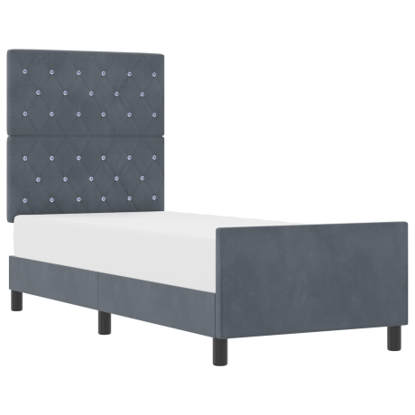 vidaXL Boxspringbed met hoofdeinde Donkergrijs 80 x 200 cm Fluweel afbeelding3 - 1
