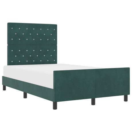 vidaXL Boxspringbed met hoofdeinde Donkergroen 120 x 200 cm Fluweel afbeelding3 - 1