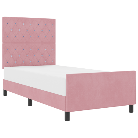 vidaXL Bedframe fluweel roze 90x200 cm afbeelding3 - 1