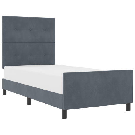vidaXL Boxspringbed met hoofdeinde Donkergrijs 100 x 200 cm Fluweel afbeelding3 - 1