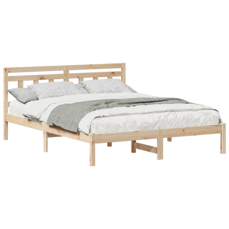 vidaXL Bedframe Bruin 140 x 200 cm Massief grenenhout afbeelding3 - 1